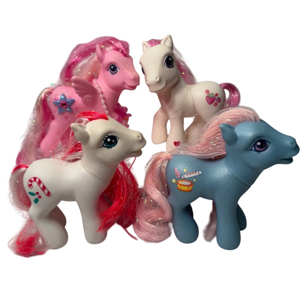 My Little Pony G3 Lot 4 Starbeam Strawberry Swirl Minty Drummer Hasbro 2002
